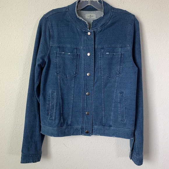 Sundaysnyc Blue Denim Snap Button Light Weight Jacket - Picture 1 of 4